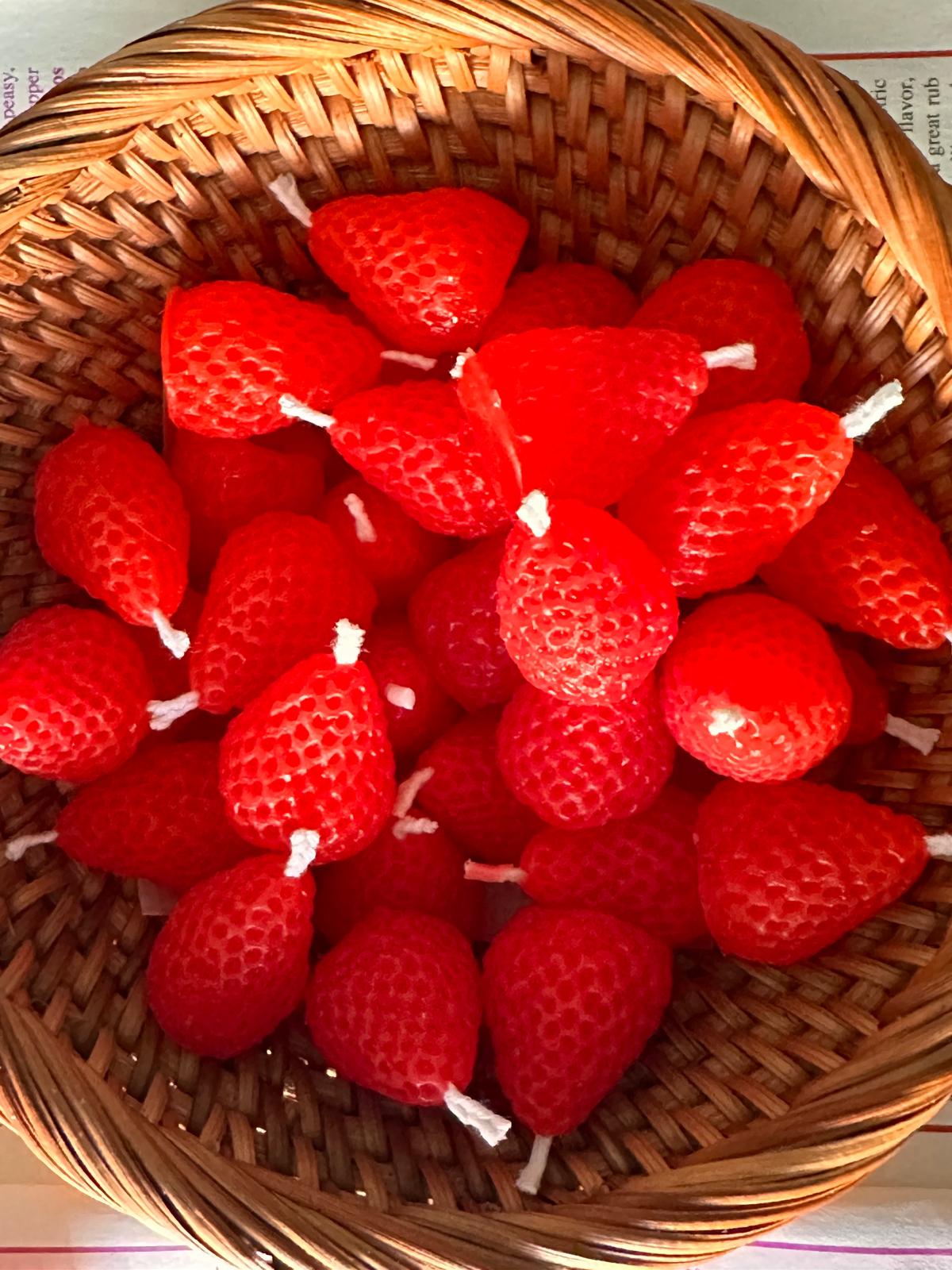 Strawberry Beeswax Candles (10 set)