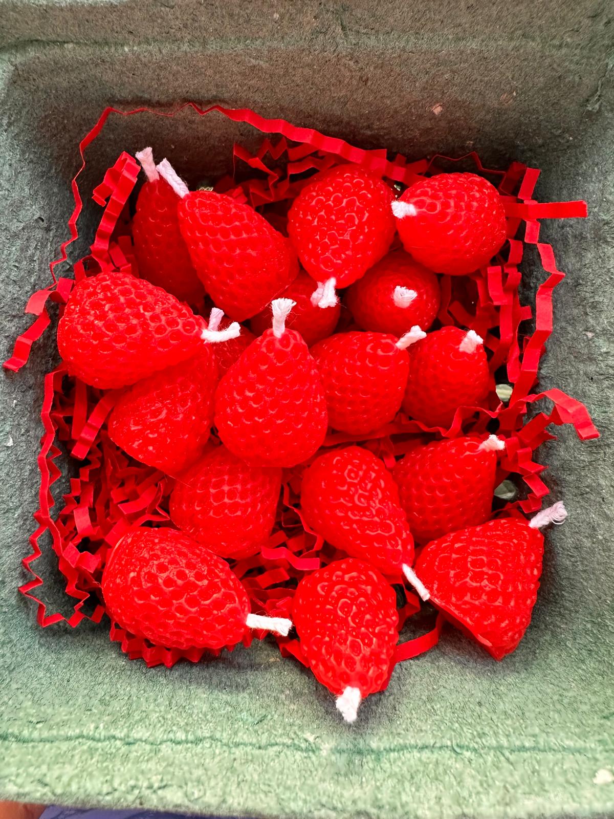 Strawberry Beeswax Candles (10 set)
